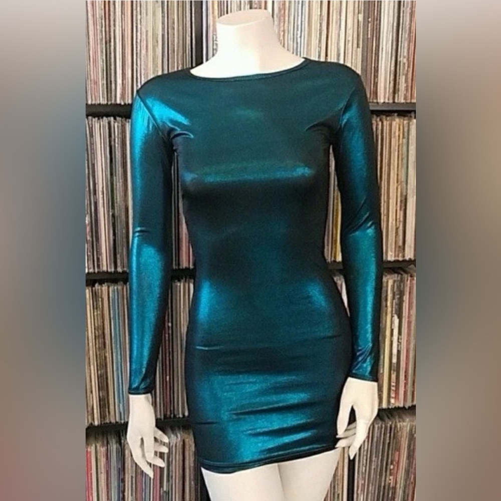 American Apparel Metallic Teal Dress